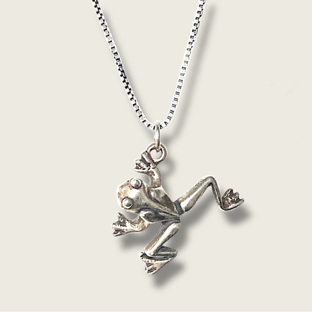 925 Sterling Silver Necklace Frog